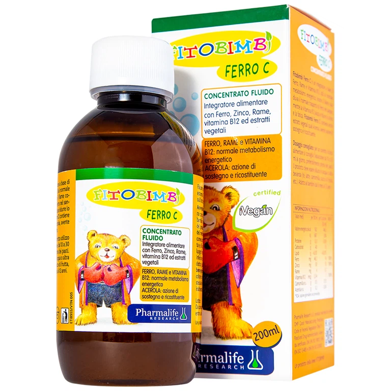 Siro Fitobimbi Ferro C Concentrato Fluido bổ sung sắt, kẽm, vitamin C cho cơ thể – Lọ 200ml