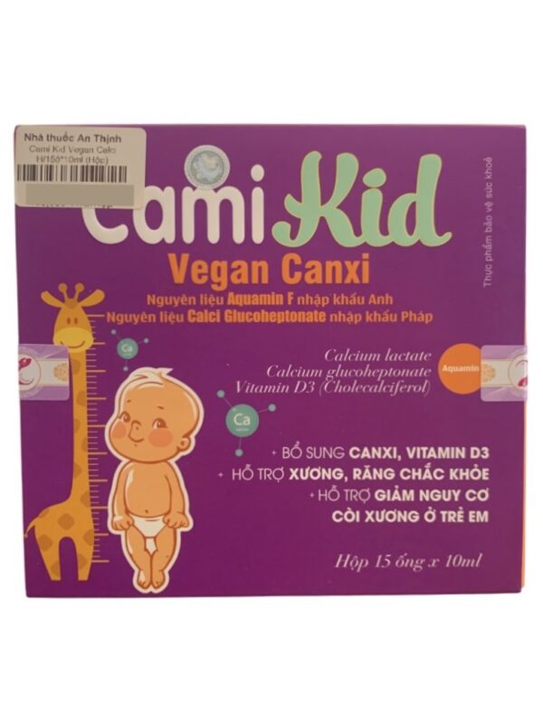 Thực phẩm bảo vệ sức khoẻ Cami Kid Vegan Canxi – Hộp 15 ống