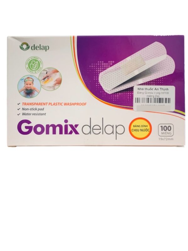 Băng dán Gomix delap Transparent Plastic Washproof – Hộp 100 miếng
